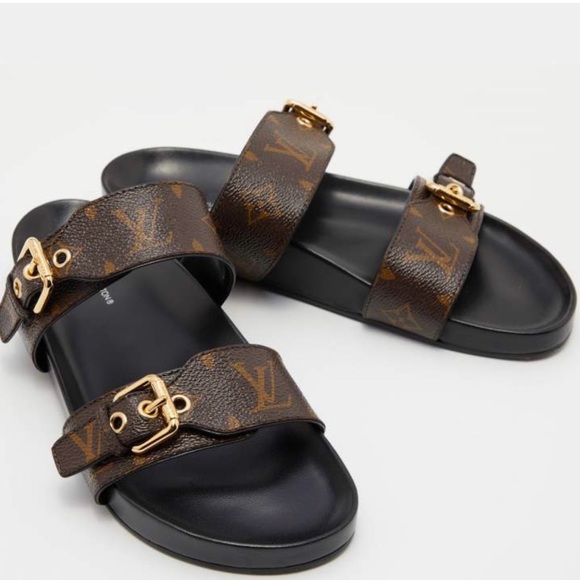 Louis Vuitton Dark Brown Monogram Slides - Picture 7 of 8